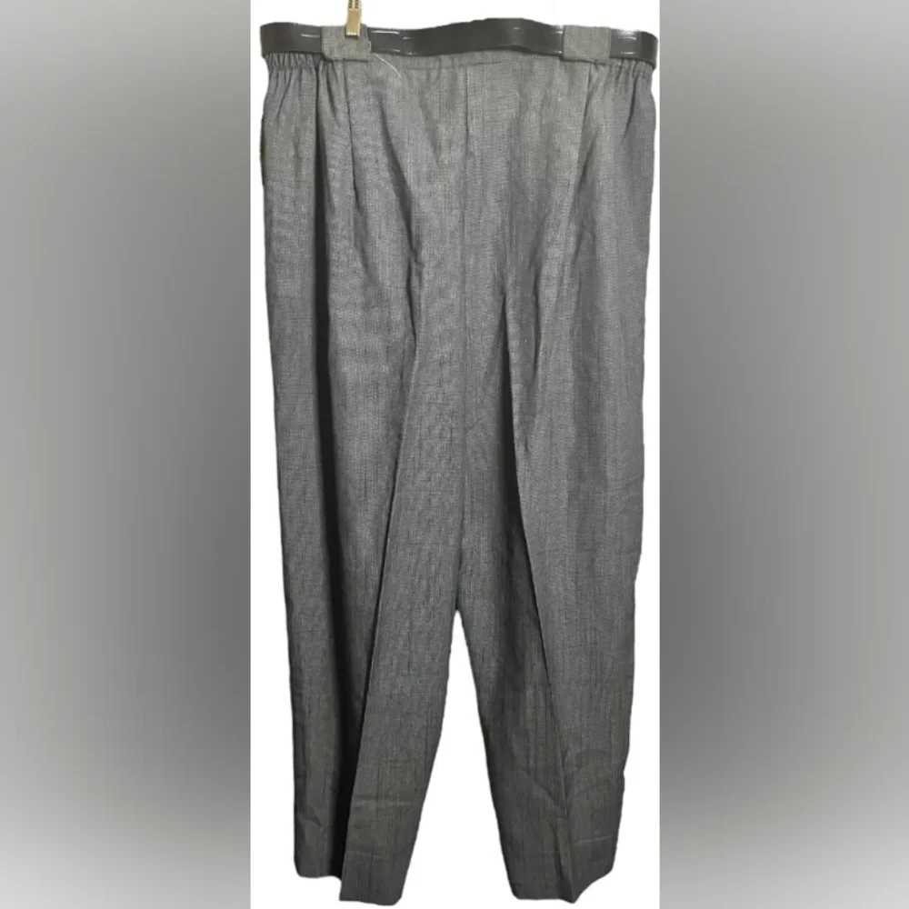 Black & White Plus Perferred Pinstripe Belted Trousers - Picture 2 of 6
